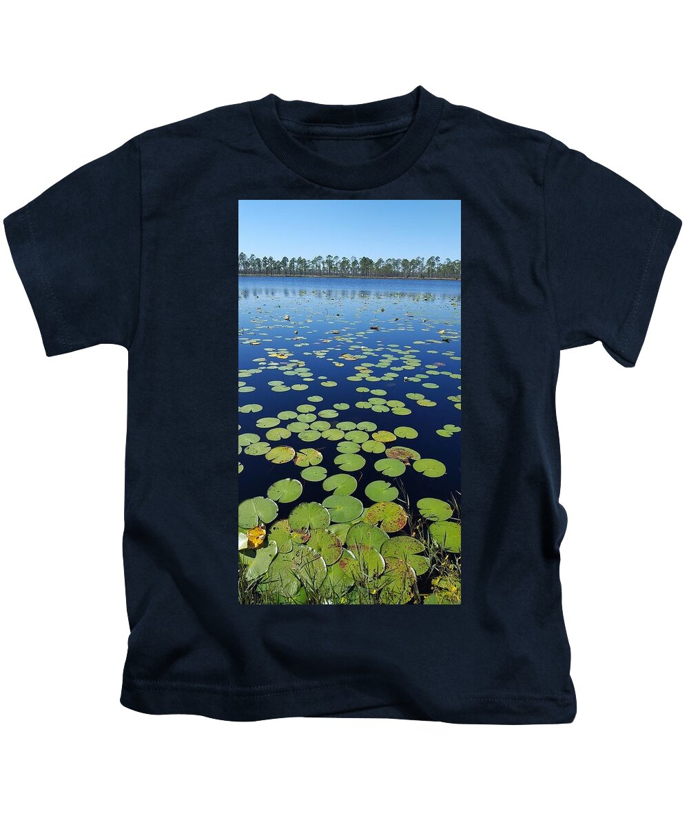 Florida Kids T-Shirt featuring the photograph A Sea of Lily Pads by Lindsey Floyd