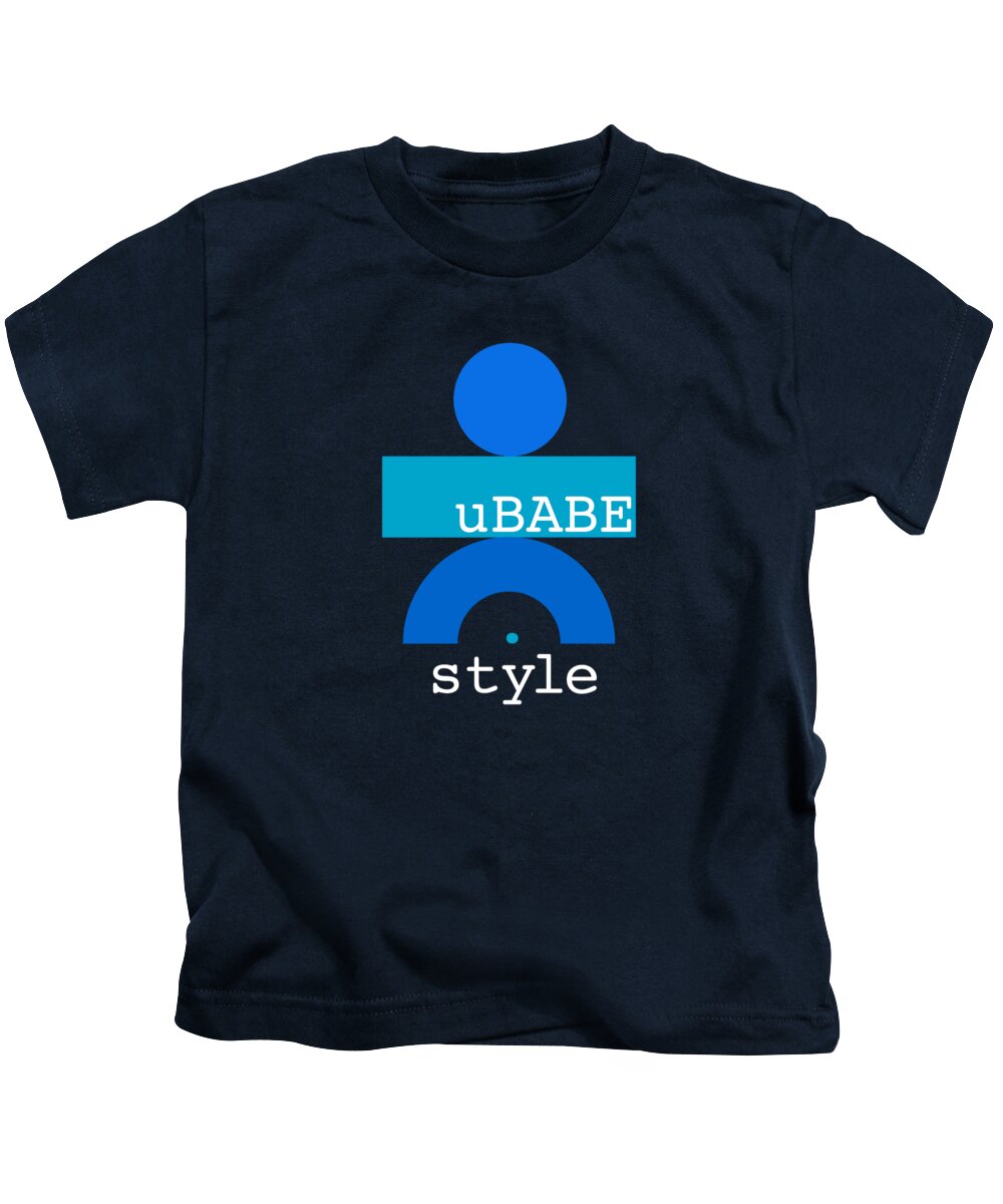 Ubabe Blues Kids T-Shirt featuring the digital art Blue Babe by Ubabe Style