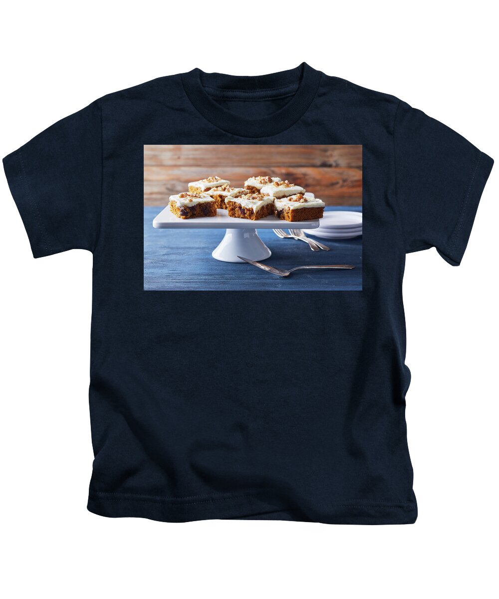 Cuisine At Home Kids T-Shirt featuring the photograph Cranberry Pumpkin Bars by Cuisine at Home