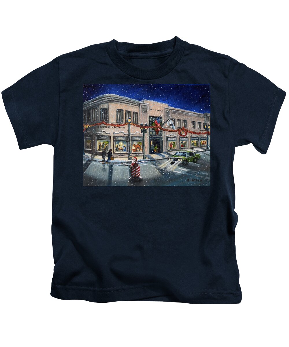 Grover Cronin Kids T-Shirt featuring the painting Cronin's At Christmas by Eileen Patten Oliver