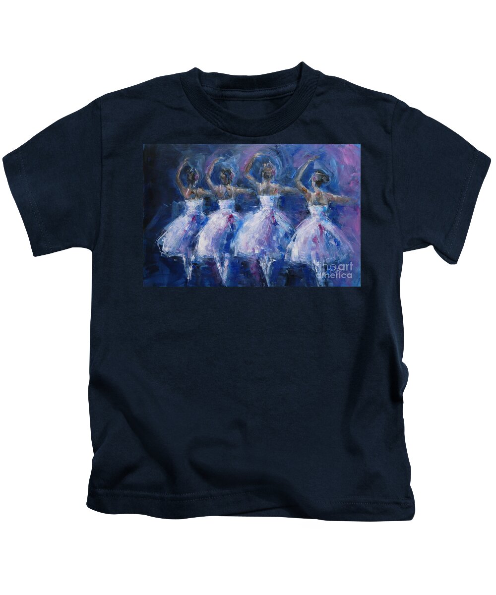 Ballet Kids T-Shirt featuring the painting Dancing with Degas by Dan Campbell