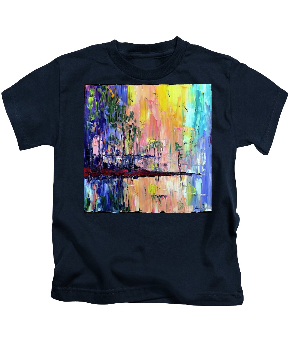Palette Knife Painting Kids T-Shirt featuring the painting Dream a Little Dream of Me by Carrie Jacobson