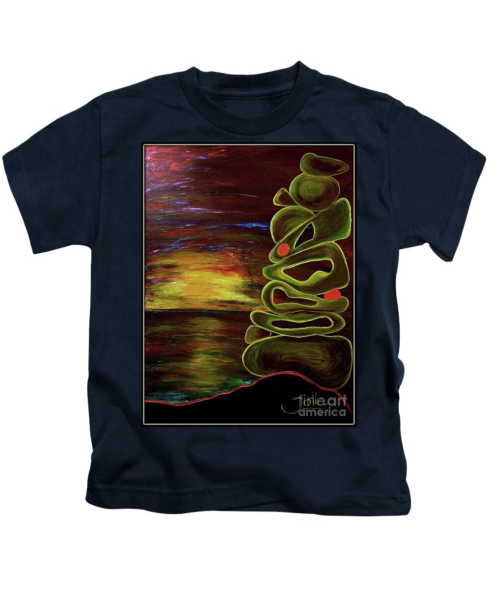 Landscape Kids T-Shirt featuring the painting Everything happens for a reason by Jolanta Anna Karolska
