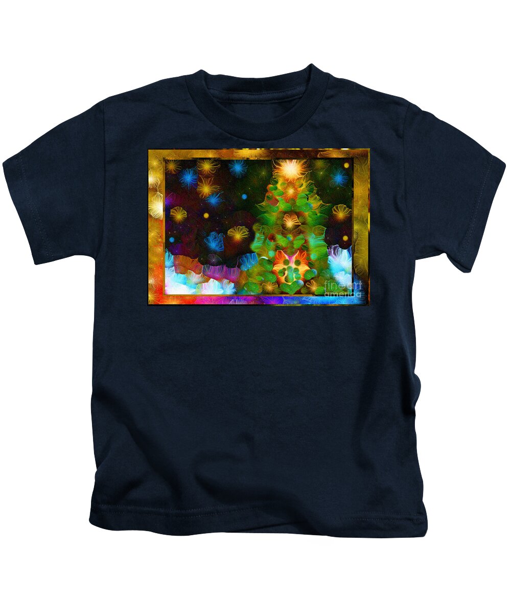 Nature Kids T-Shirt featuring the mixed media Gathering Around the Tree of Our Shared Humanity Number 1 by Aberjhani