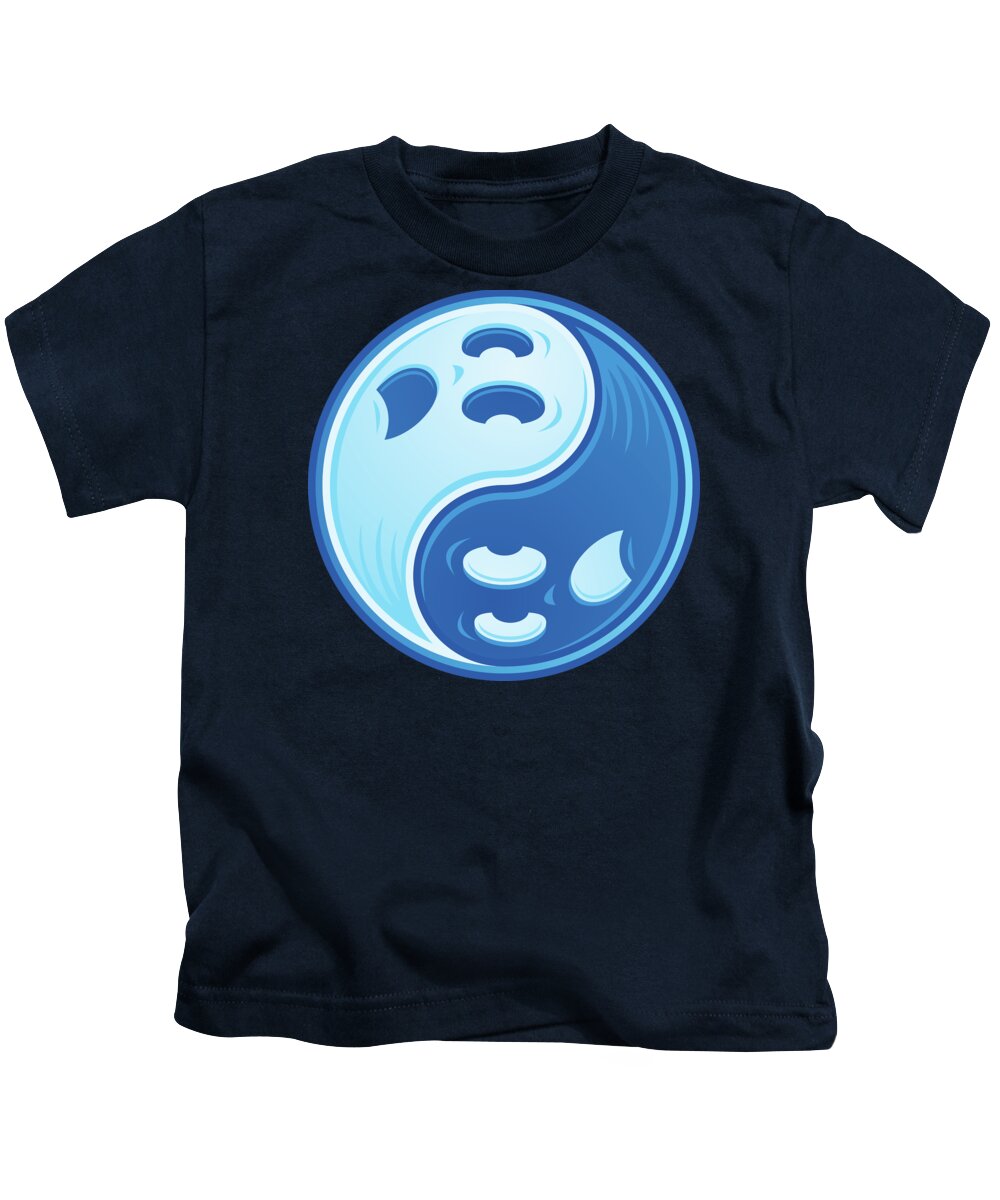Balance Kids T-Shirt featuring the digital art Ghost Yin Yang by John Schwegel