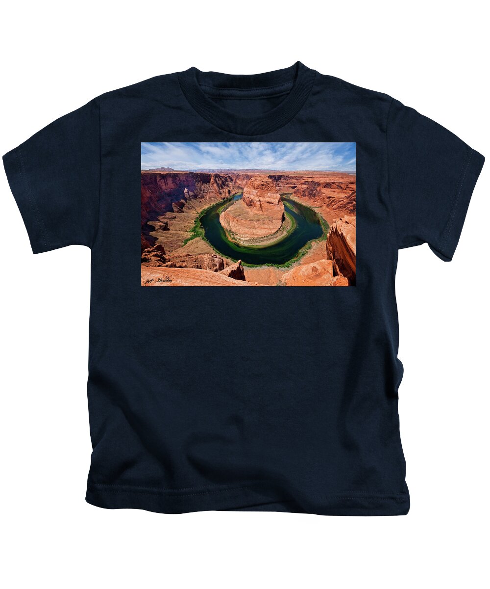 Arid Climate Kids T-Shirt featuring the photograph Horseshoe Bend on the Colorado River by Jeff Goulden