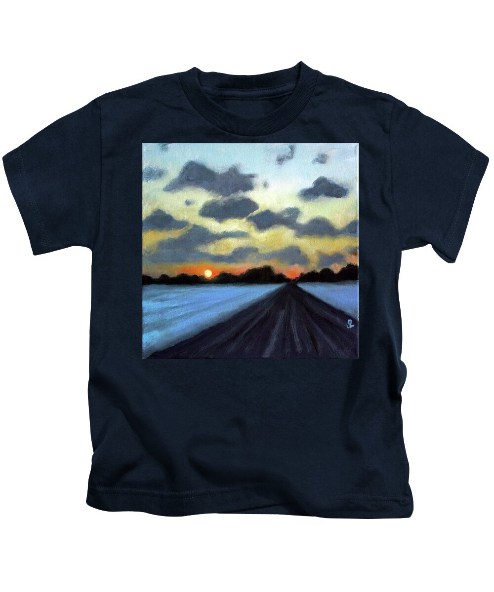 Landscape Kids T-Shirt featuring the painting Niagara Sky #3 by Sarah Lynch