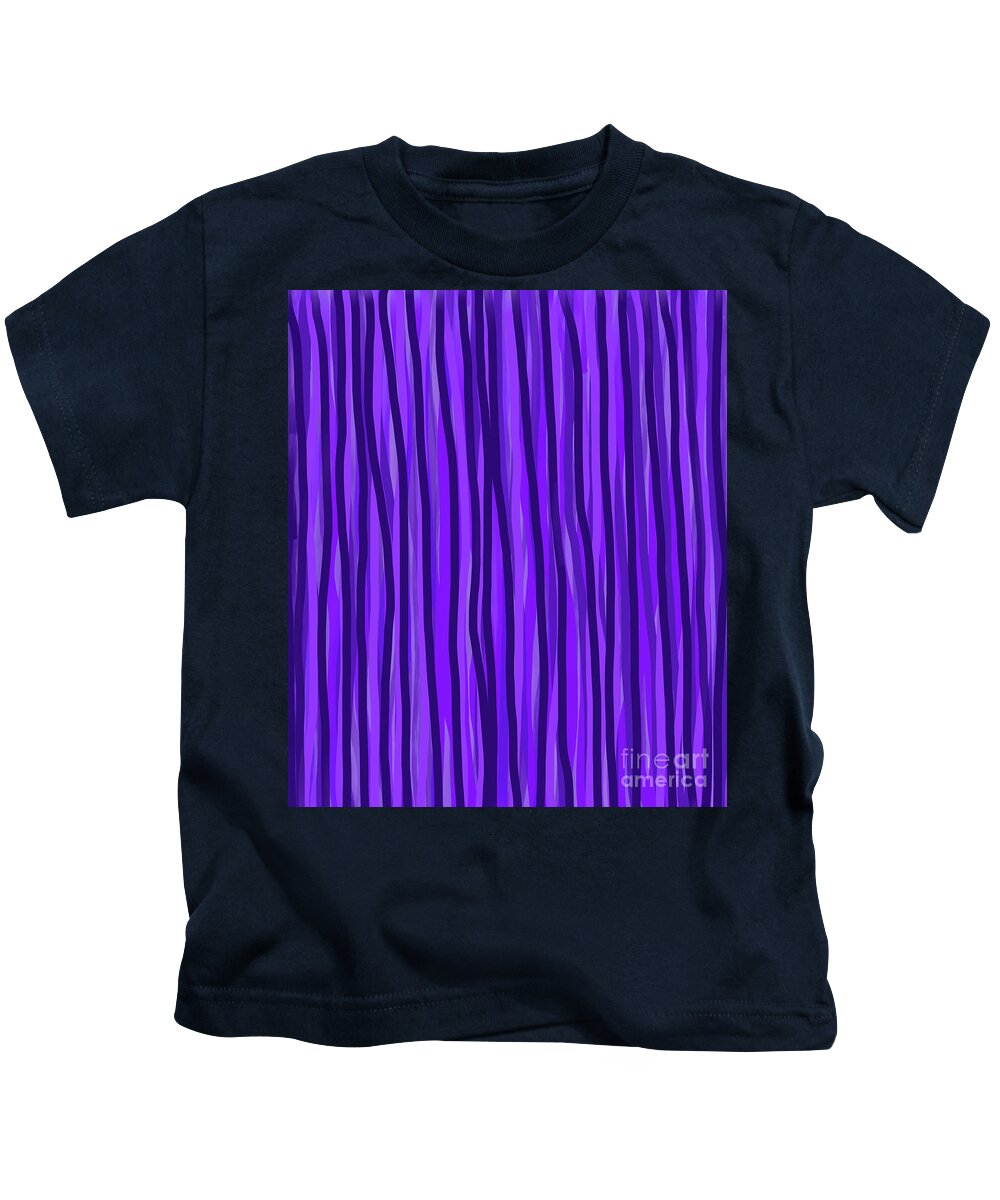 Purple Lines By Annette M Stevenson Kids T-Shirt featuring the digital art Purple Lines by Annette M Stevenson