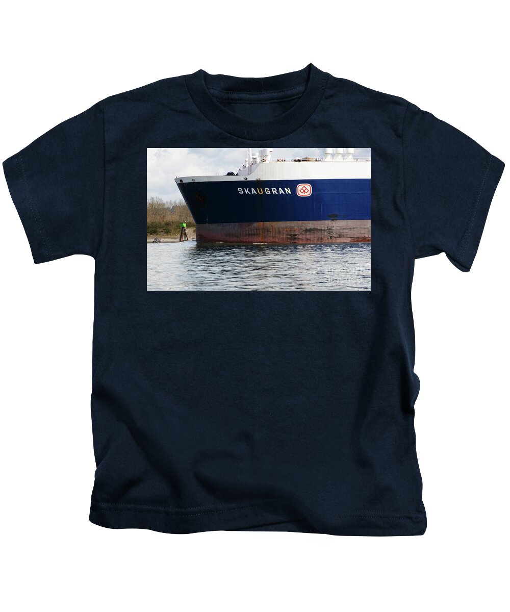 Ships Kids T-Shirt featuring the photograph Ship 5 on the Columbia River by Rich Collins