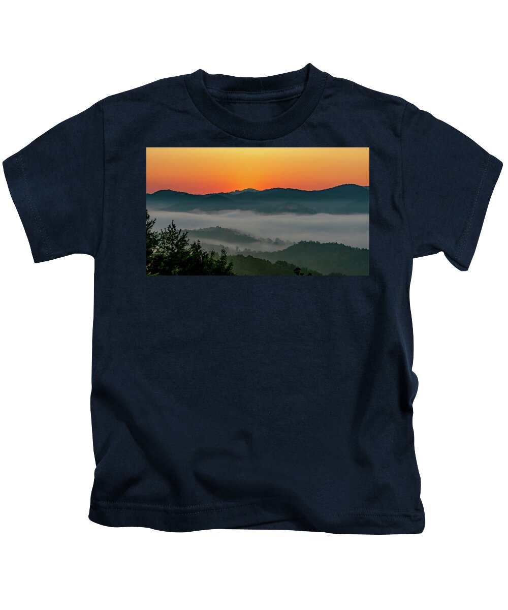 Mountains Kids T-Shirt featuring the photograph Simple Sunrise by Marcy Wielfaert