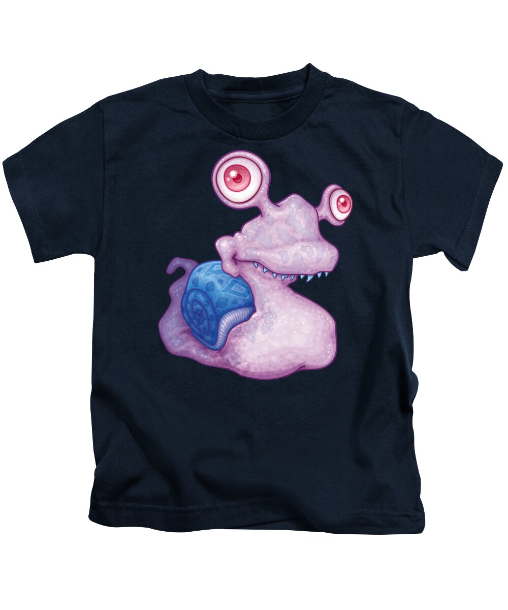 Snail Kids T-Shirt featuring the digital art Slugly the Sea Snail by John Schwegel