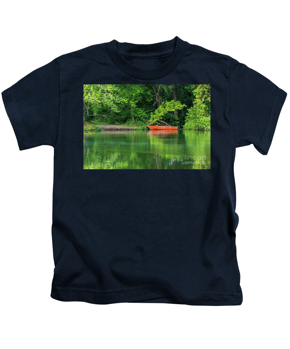 Ozarks Kids T-Shirt featuring the photograph The Orange Boat by Jennifer White