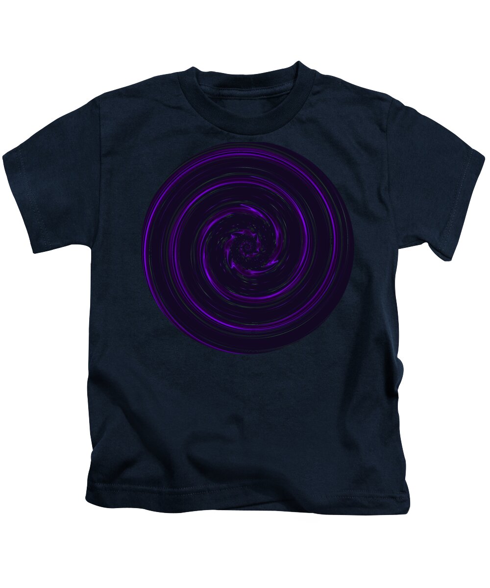 Purple Kids T-Shirt featuring the digital art Twisty Bendy Spiral by Rachel Hannah