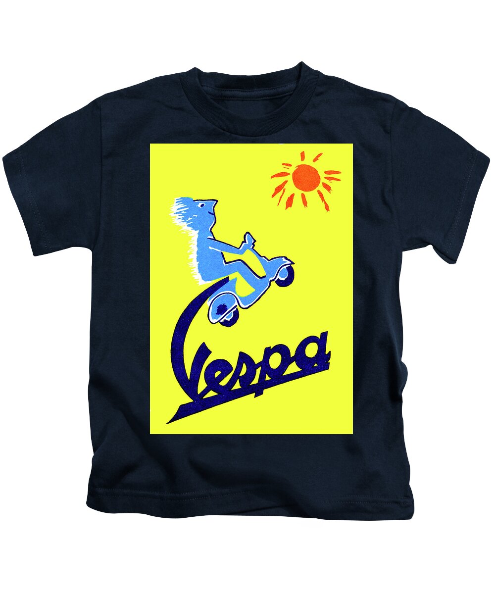 Vespa Kids T-Shirt featuring the photograph Vespa Poster - 1955 by Doc Braham