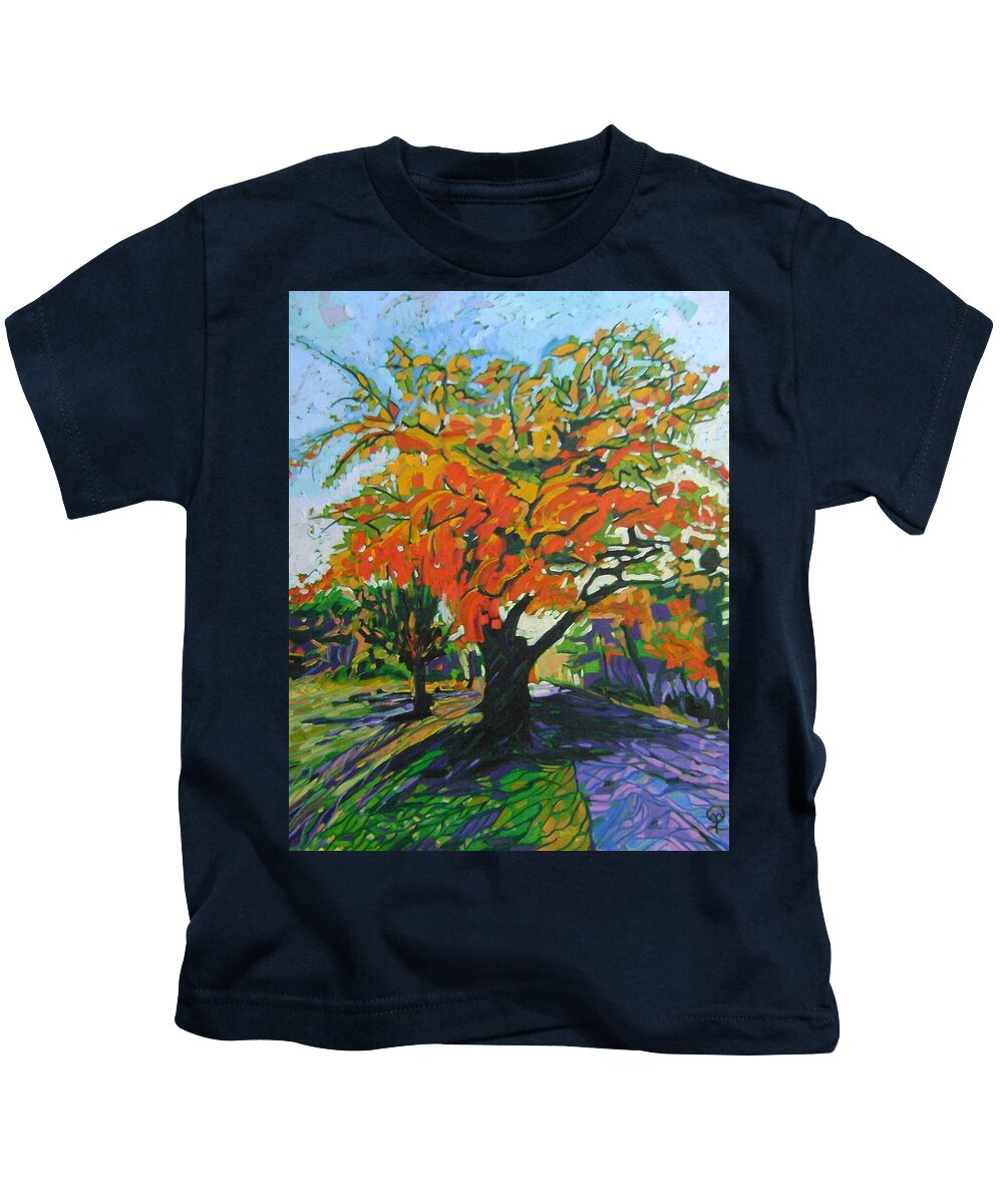 Quabbin Tree Kids T-Shirt featuring the painting Quabbin Tree #2 by Therese Legere