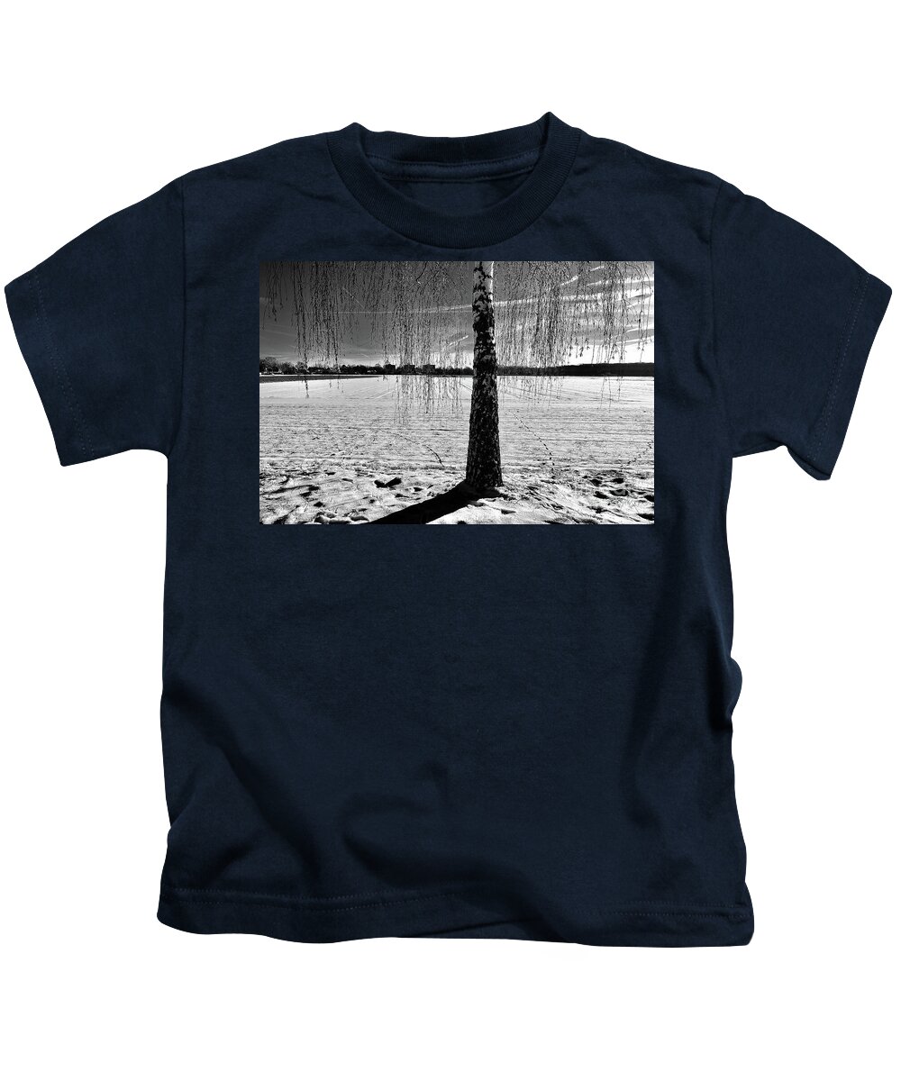 Birch Tree Kids T-Shirt featuring the photograph        Winter Landscape #2 by Elisabeth Derichs