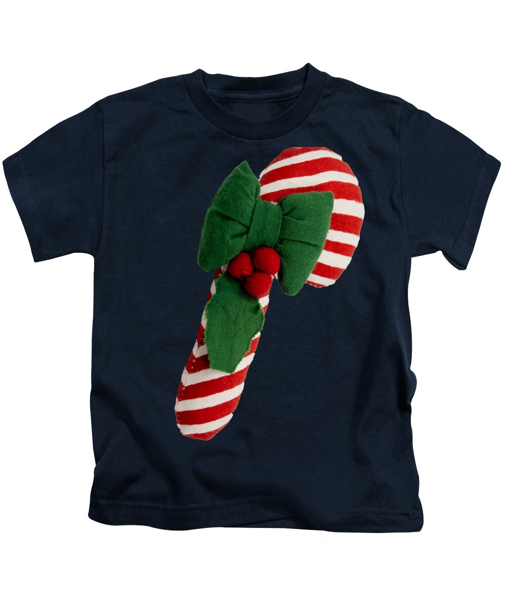 Candy Cane Kids T-Shirt featuring the photograph A Candy Cane Perfect for the Holiday Season by L Bosco