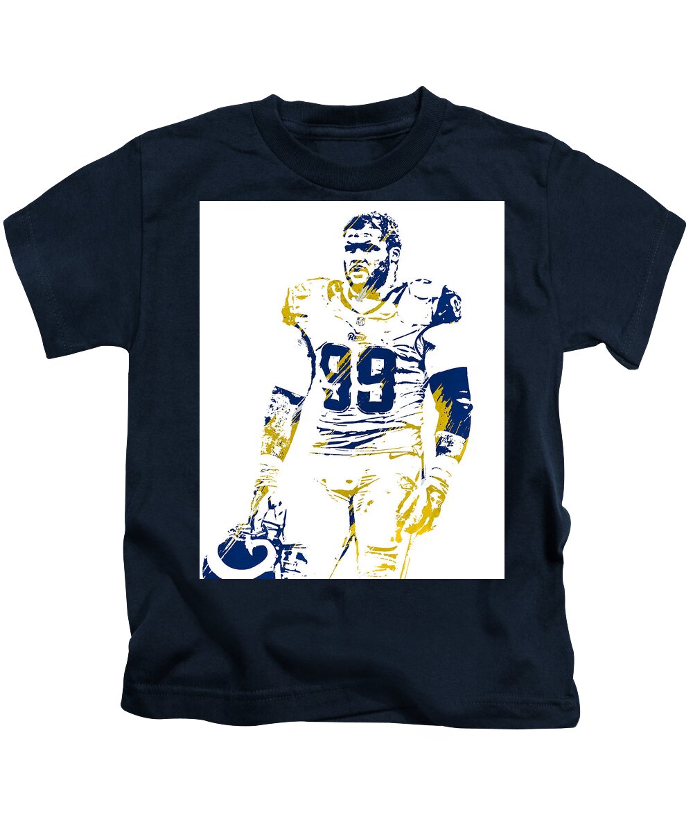 Aaron Donald Los Angeles Rams Strokes Pixel Art 1 Kids T-Shirt by Joe  Hamilton - Pixels