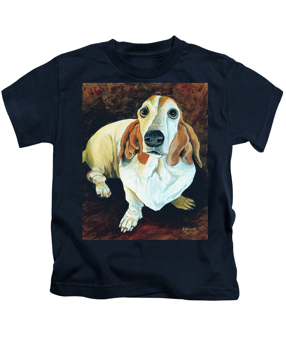 Dog Kids T-Shirt featuring the painting Abigail by Darice Machel McGuire