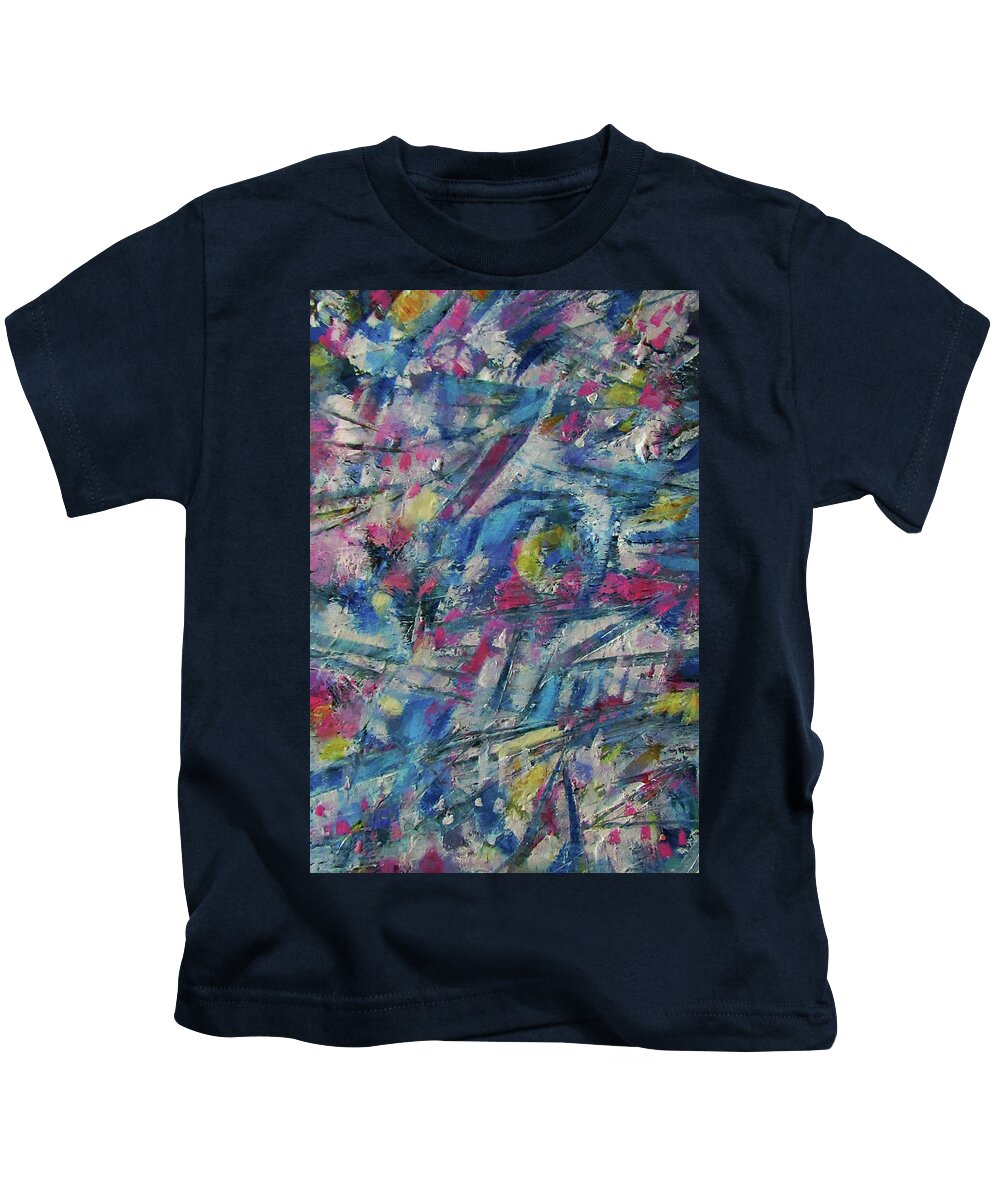 Colorful Abstract Kids T-Shirt featuring the painting Abstract 5-10-20 by Jean Batzell Fitzgerald