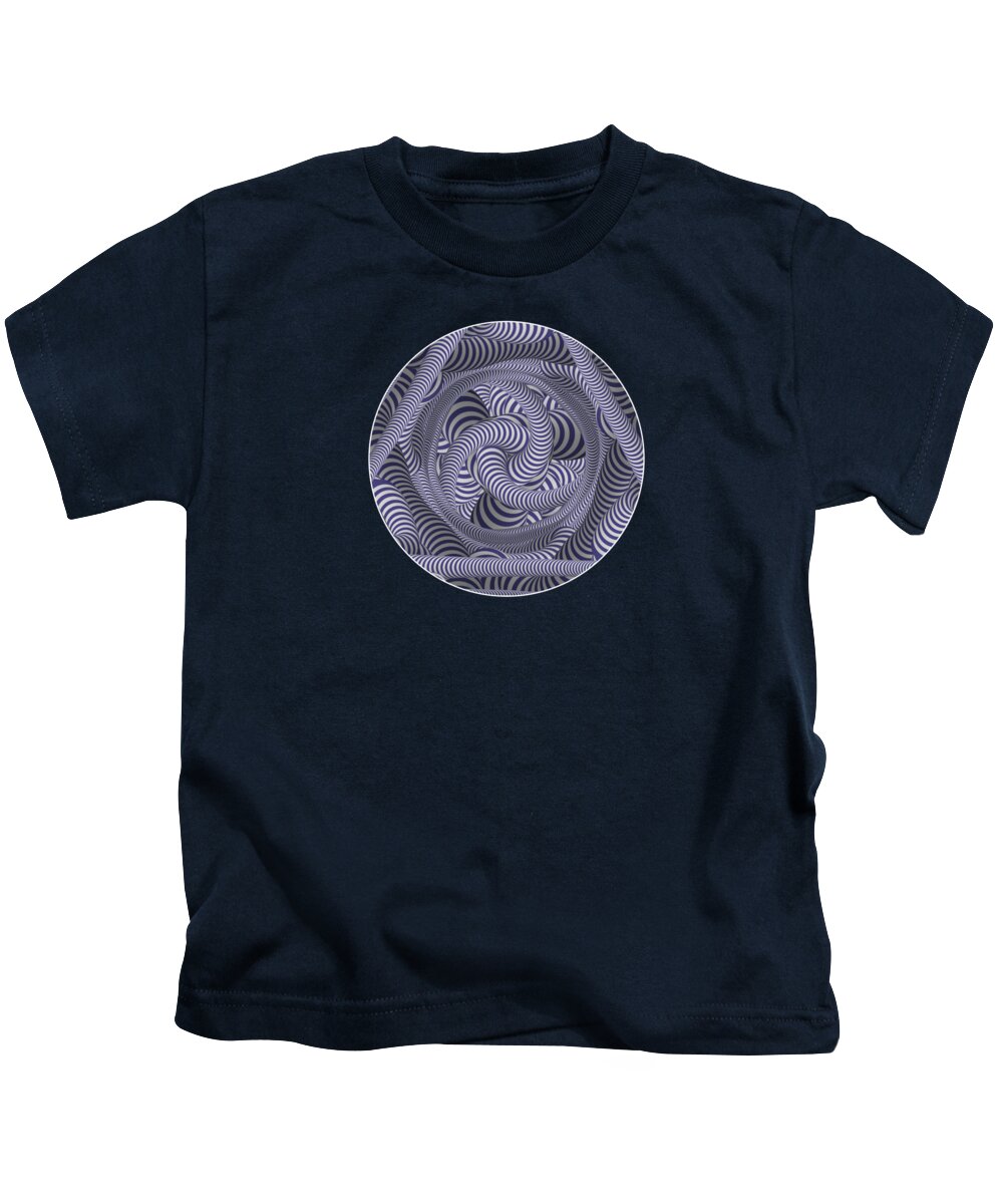 Illusion Kids T-Shirt featuring the digital art Nautical Coloured 3D Illusion by Barefoot Bodeez Art