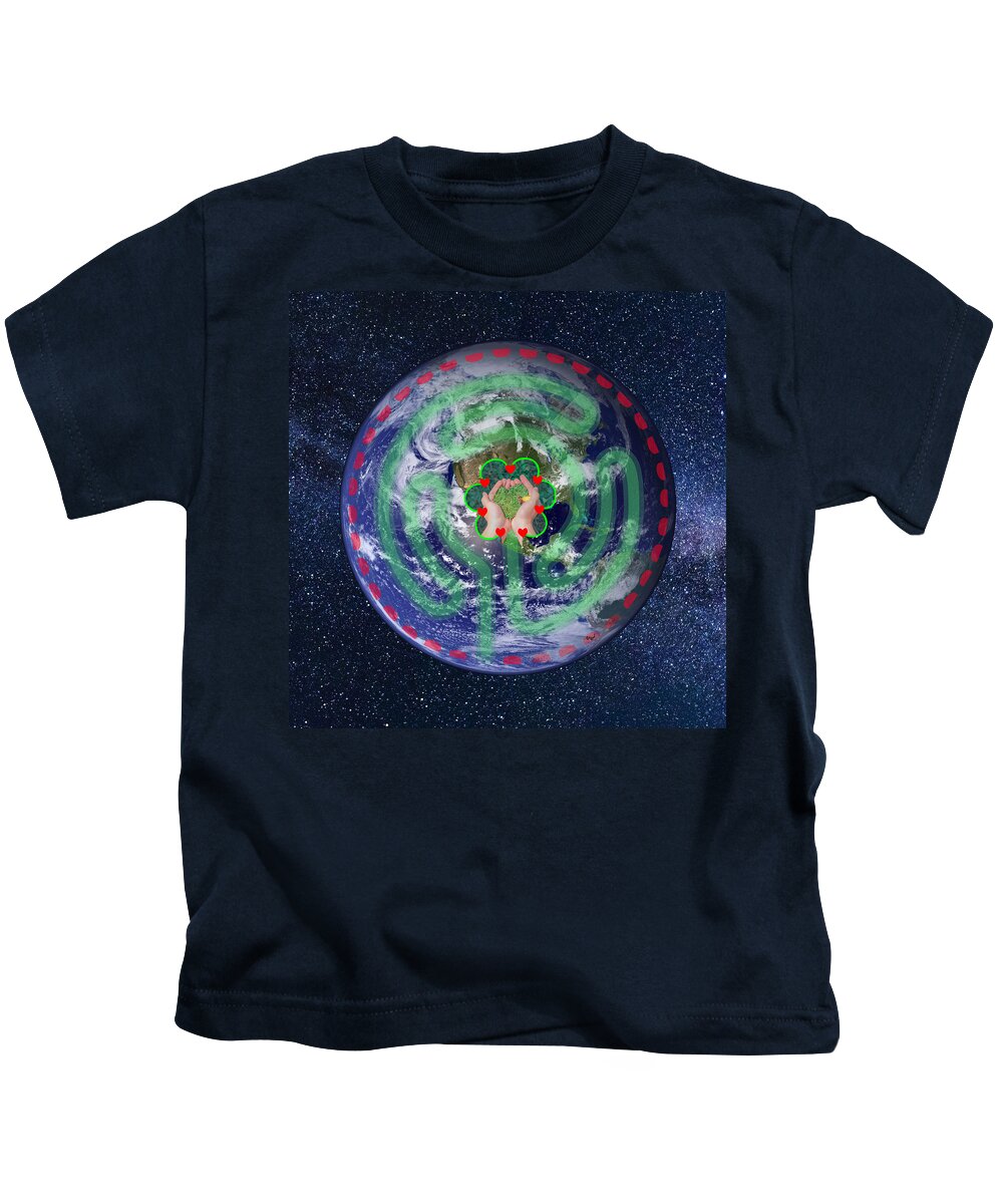 Contemplative Kids T-Shirt featuring the digital art Be the Salt of the Earth - Possibilities - Eco Art - Spiritual Art by Bill Ressl