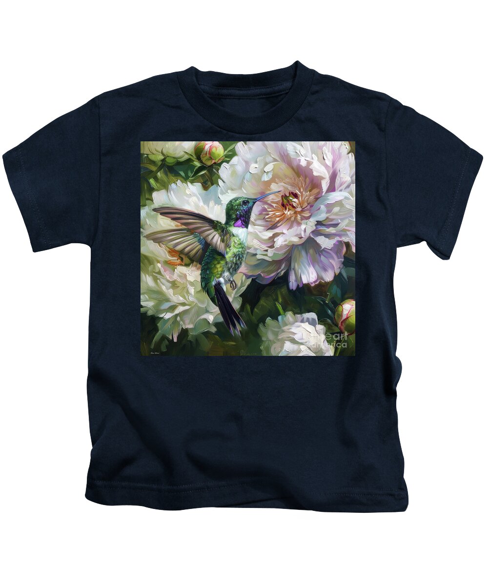 Hummingbird Kids T-Shirt featuring the painting Black Chinned Hummingbird by Tina LeCour