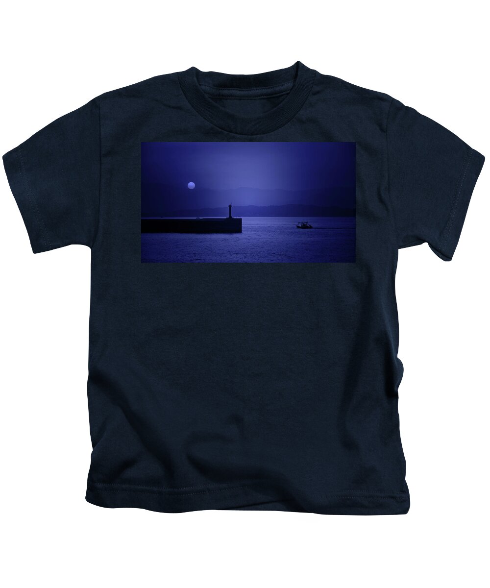  Kids T-Shirt featuring the photograph Blue Evening by Edward Galagan