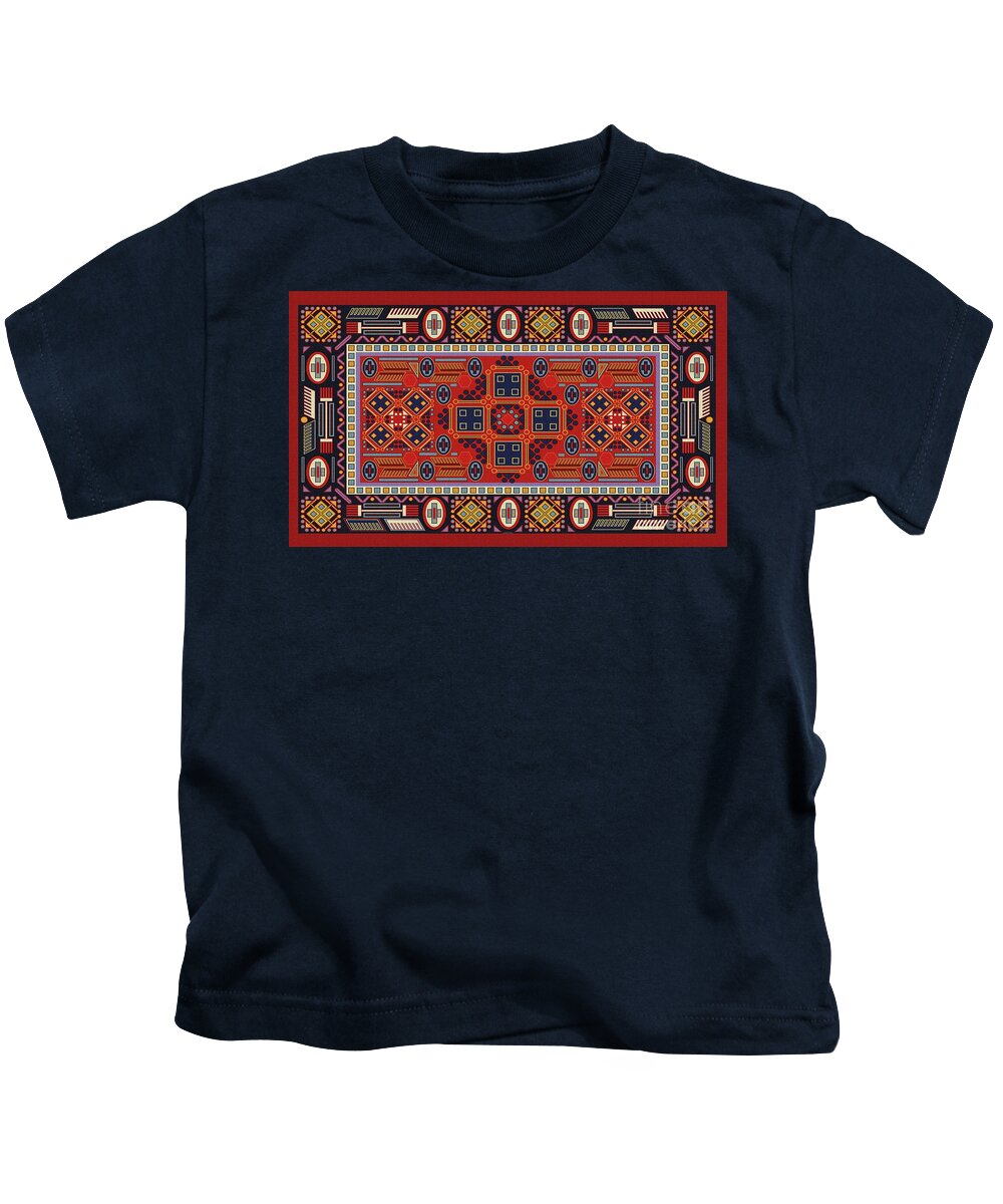  Kids T-Shirt featuring the digital art Carpet-50 by Mehran Akhzari