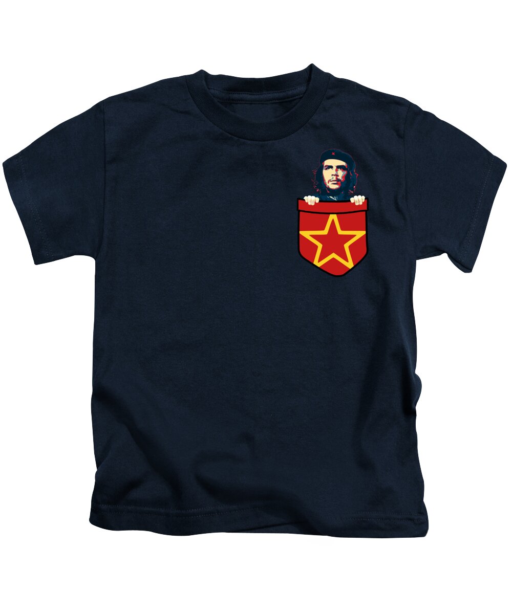 Cuba Kids T-Shirt featuring the digital art Che Guevara Socialism Chest Pocket by Filip Schpindel