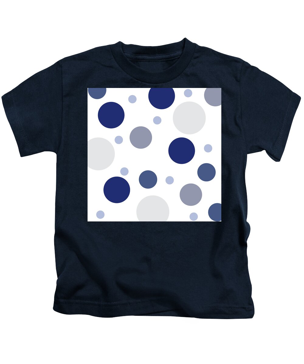 Christmas Kids T-Shirt featuring the digital art Christmas Blues Polka Dots by Amelia Pearn