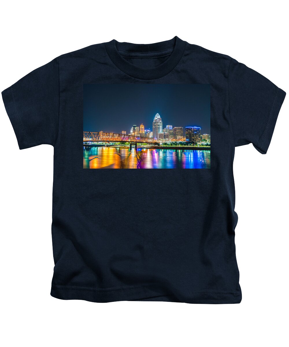 Town Kids T-Shirt featuring the photograph Cincinnati Skyline From Newport by Dave Morgan