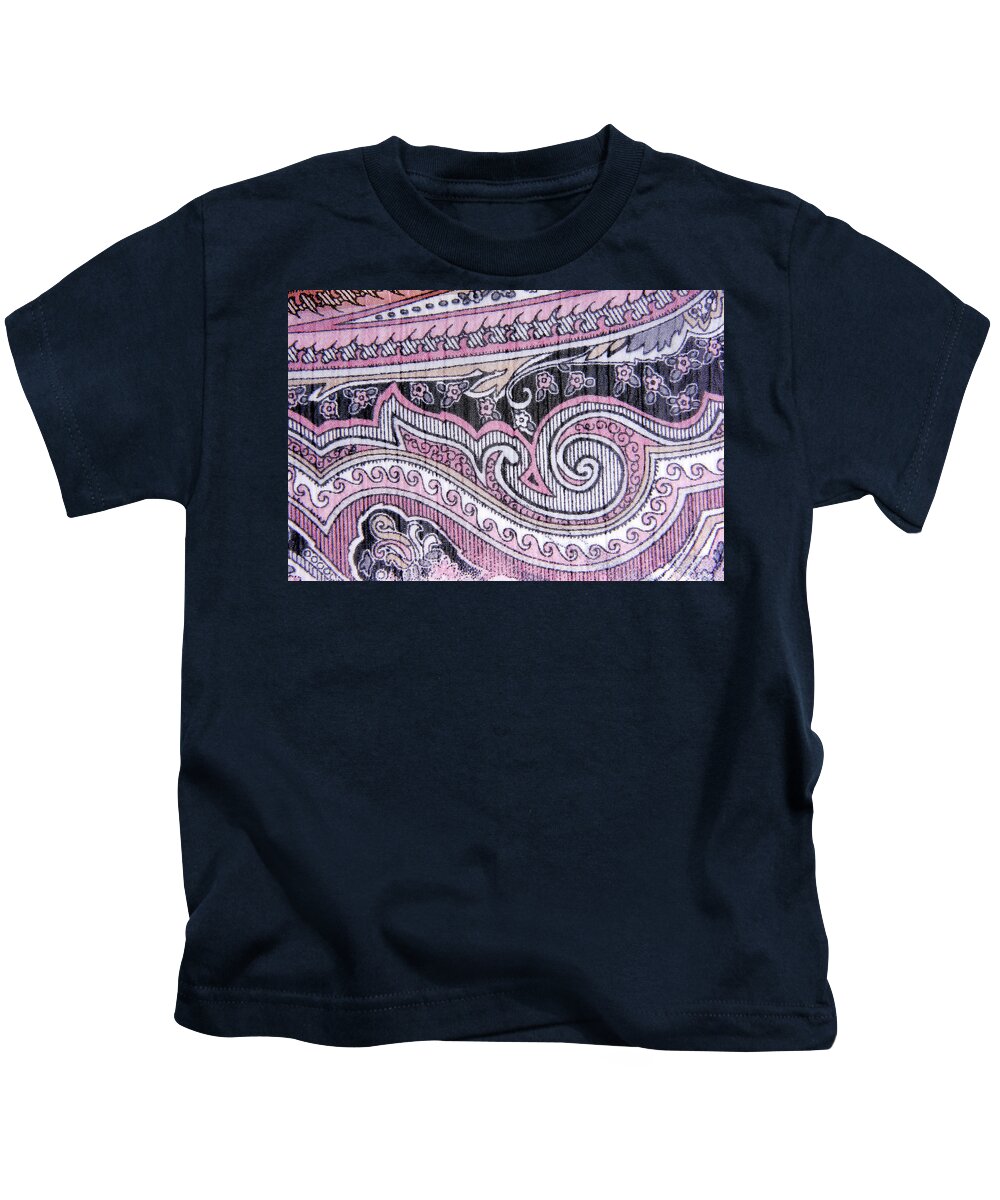 Abstract Kids T-Shirt featuring the photograph Closeup Of The Fabric Color Ornamental Texture by Severija Kirilovaite