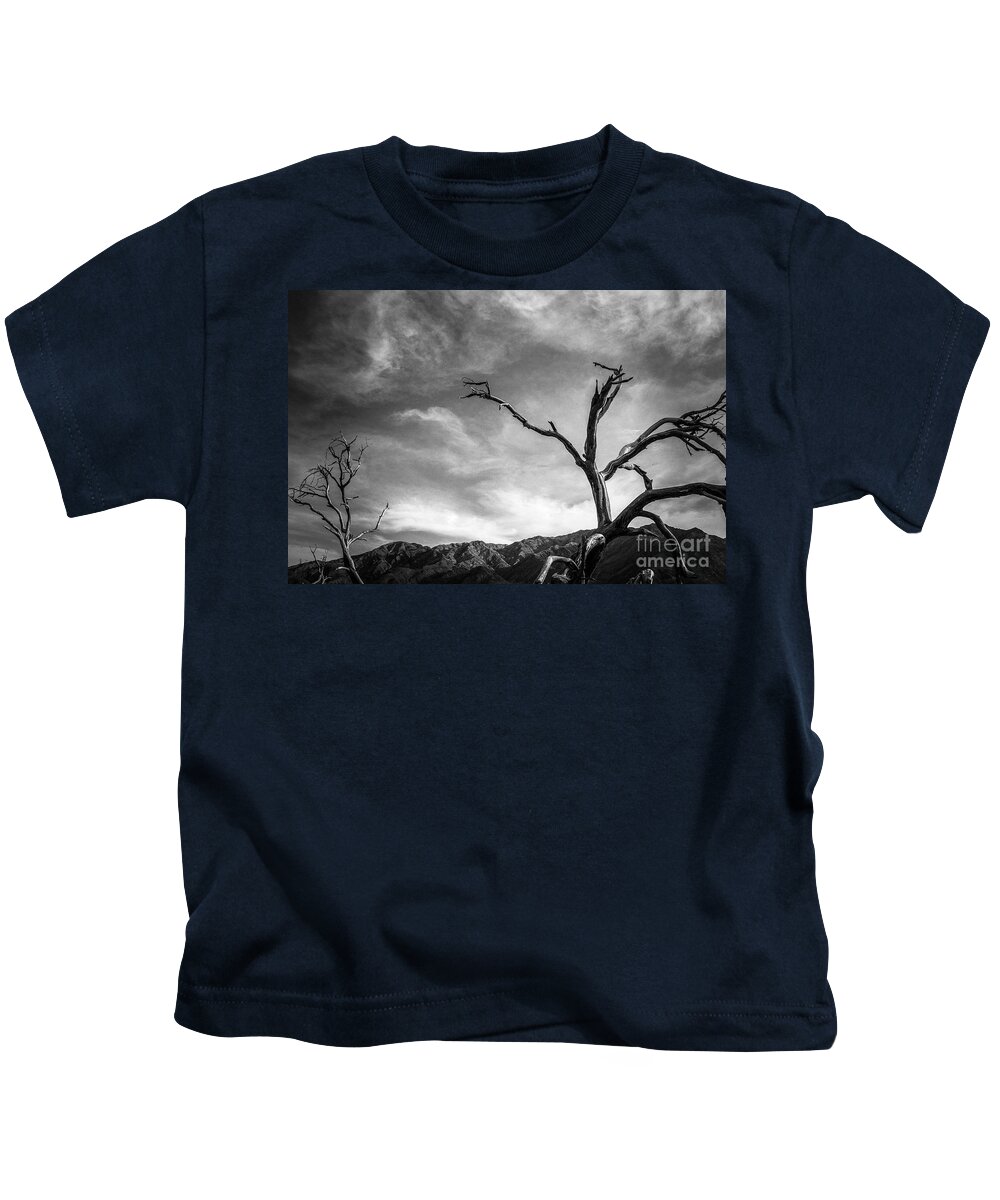 Black And White Kids T-Shirt featuring the photograph Desert tango by Michael McCormack