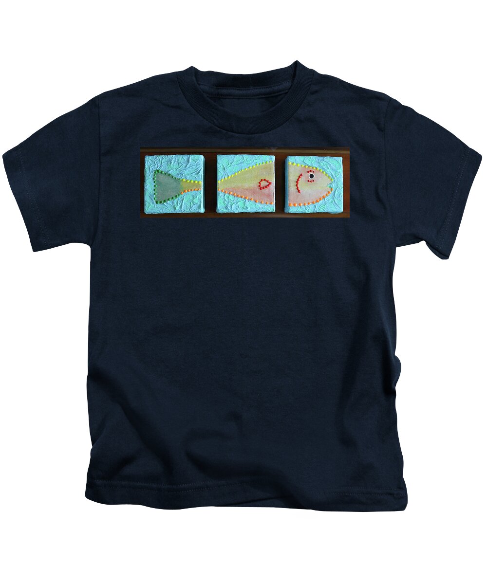 Tryptic Kids T-Shirt featuring the painting Disconnected by Deborah Boyd