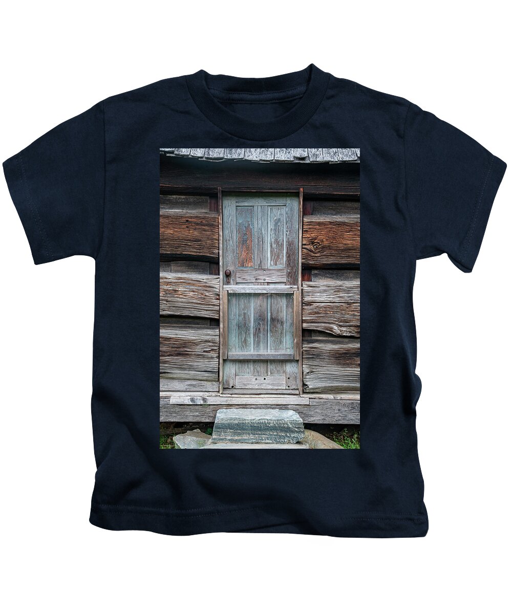 Great Smoky Mountains National Park Kids T-Shirt featuring the photograph Doorway into History by Robert J Wagner