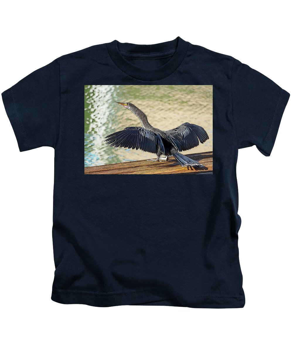 Anhinga Kids T-Shirt featuring the photograph Drying Wings by Debra Kewley