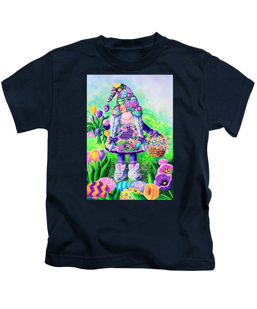 Easter Kids T-Shirt featuring the painting Easter Gnome by Diane Phalen