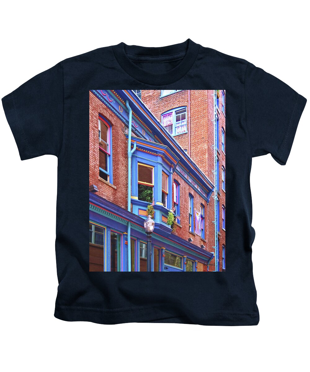 Easton PA - Street With Bay Window Kids T-Shirt by Susan Savad - Fine Art  America