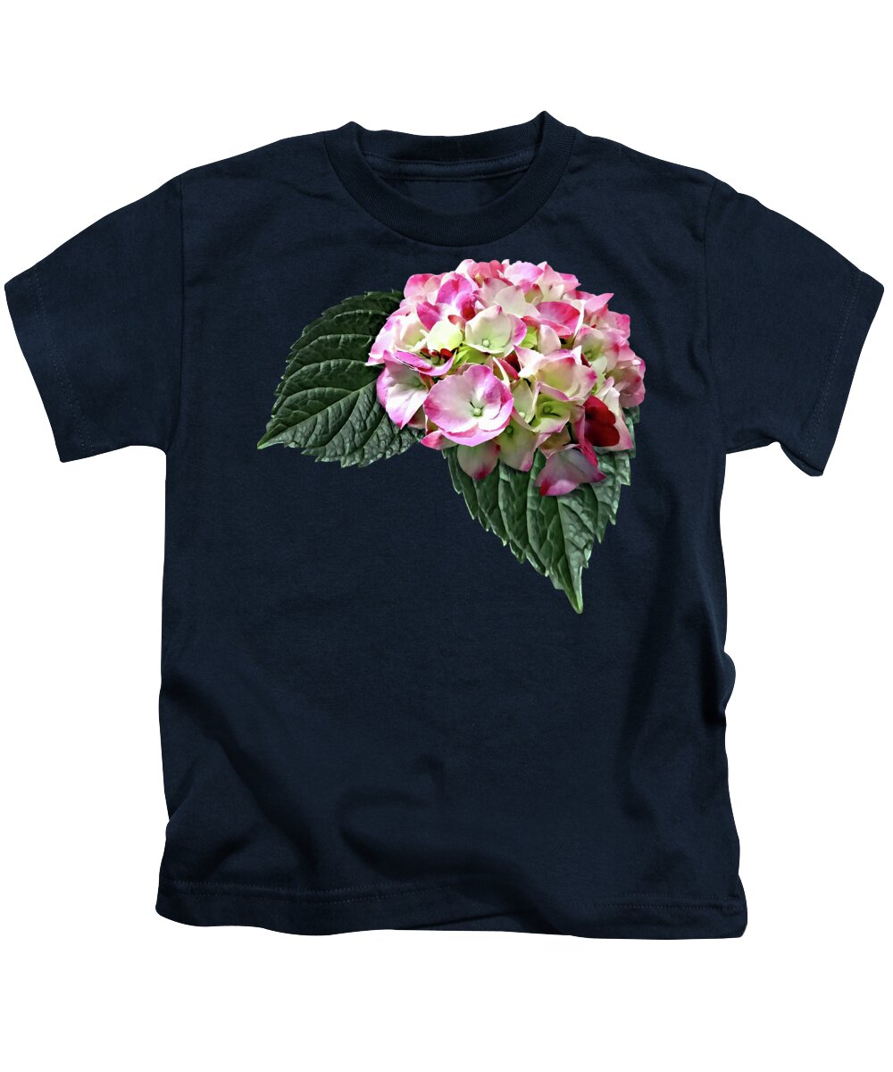 Hydrangea Kids T-Shirt featuring the photograph Elegant Pink and White Hydrangea by Susan Savad