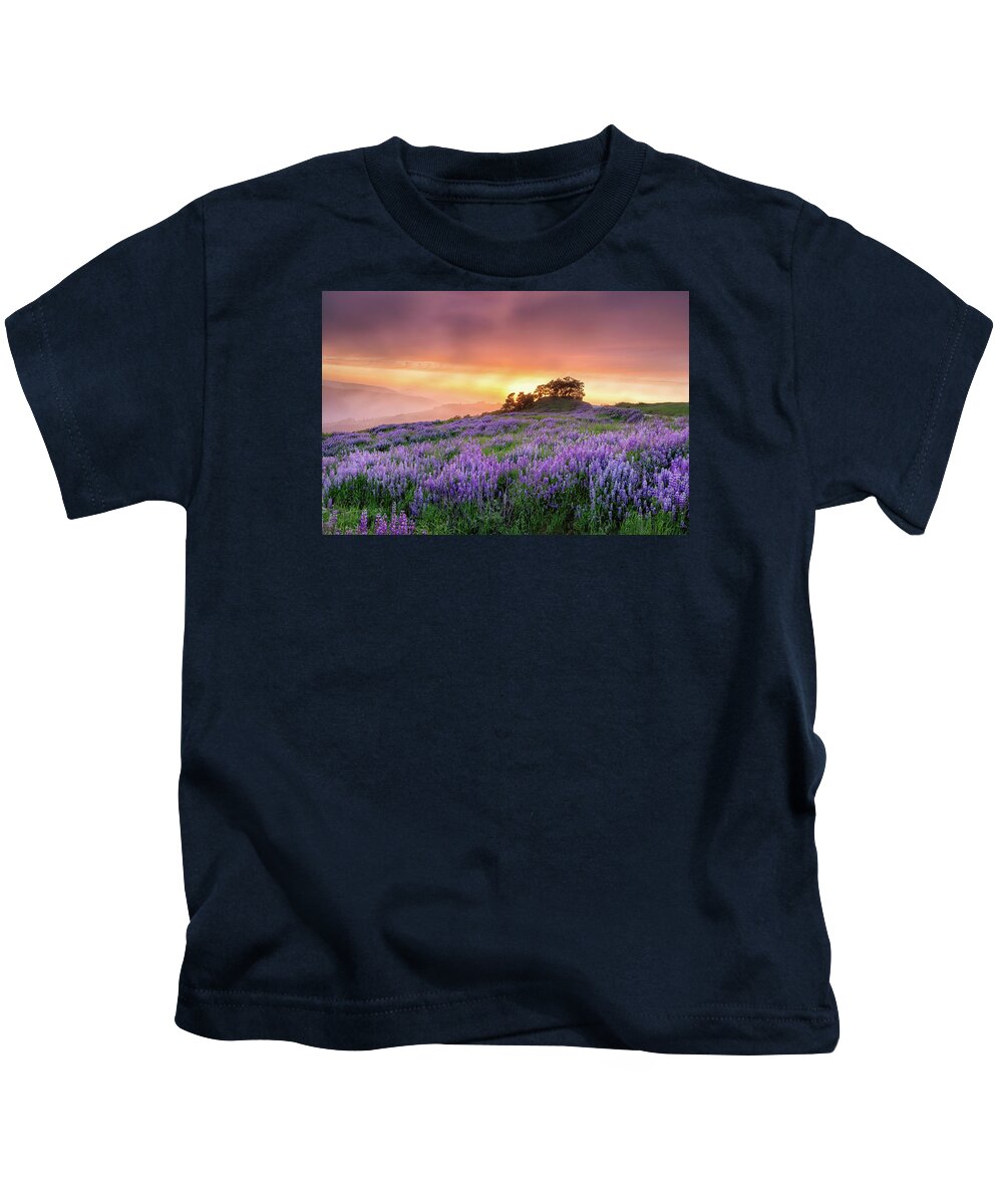 Lupine Kids T-Shirt featuring the photograph End of Day by Jason Roberts