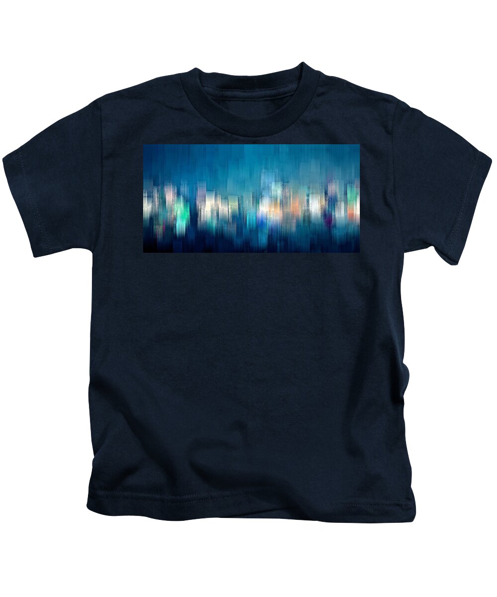 Cityscape Kids T-Shirt featuring the digital art Evening on the Horizon by David Manlove