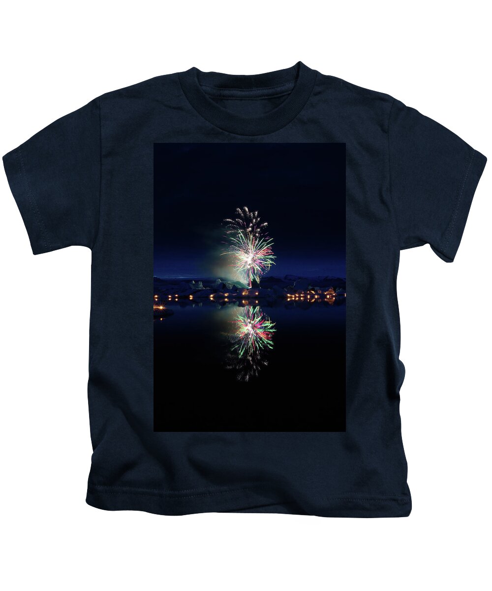 Fireworks Kids T-Shirt featuring the photograph Fire and ice #5 by Christopher Mathews