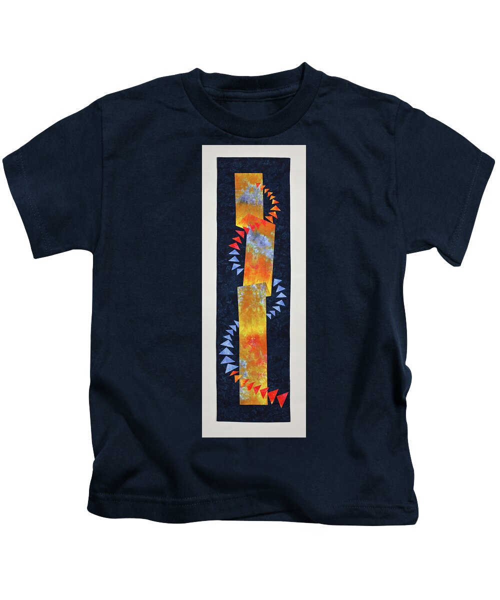 Flight Kids T-Shirt featuring the mixed media Flight at Sunset by Vivian Aumond