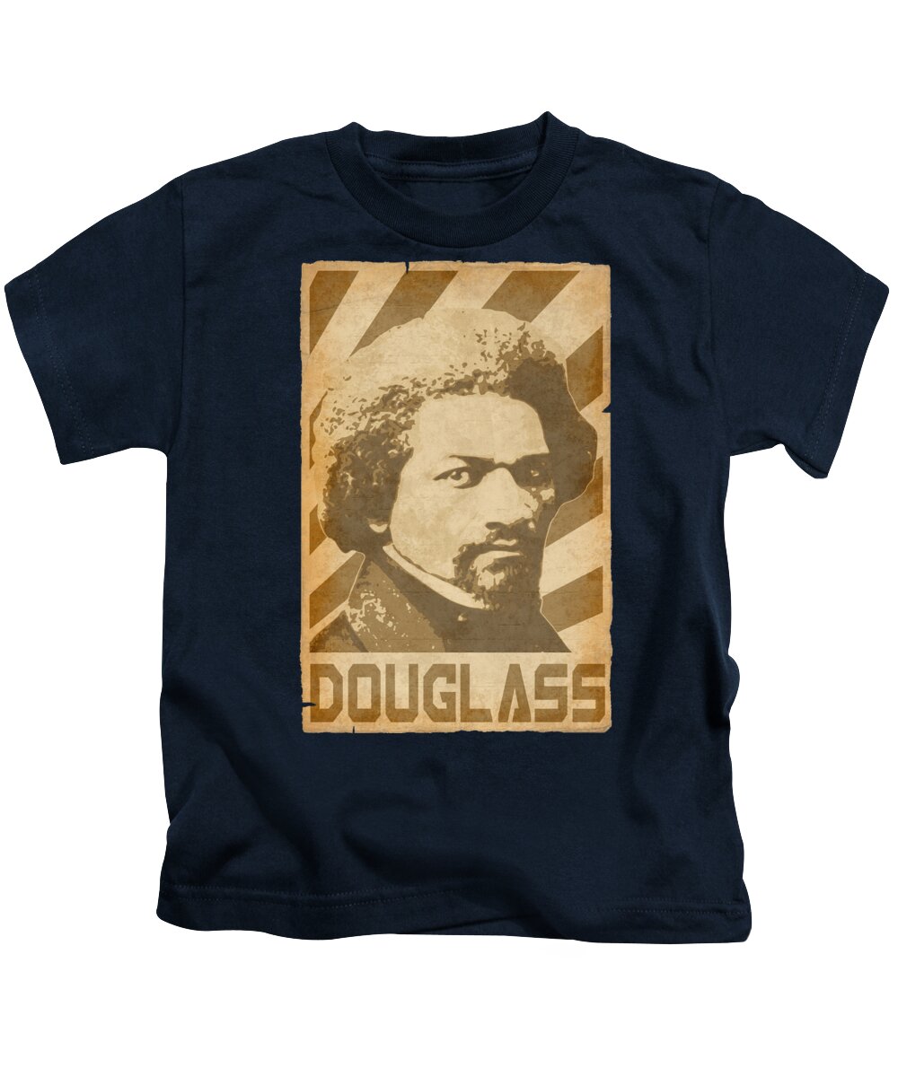 Frederick Kids T-Shirt featuring the digital art Frederick Douglass Retro Propagana by Filip Schpindel