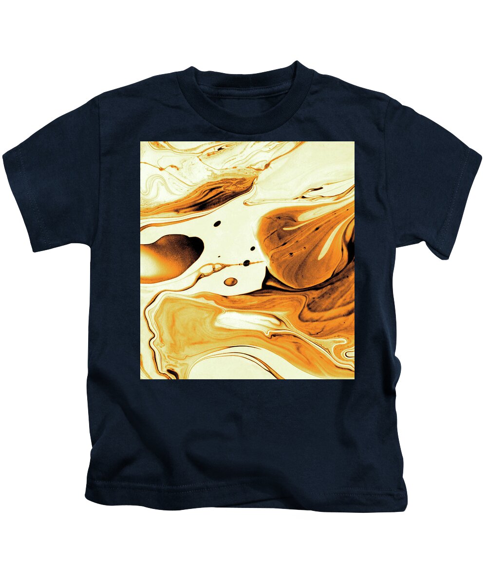 Abstract Kids T-Shirt featuring the photograph Golden Yellow Art Abstract Background by Severija Kirilovaite