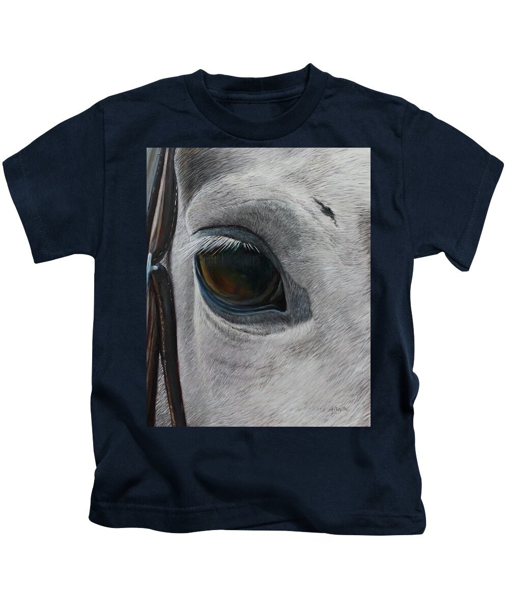 Horse Kids T-Shirt featuring the painting Got My Eye On You by Tammy Taylor