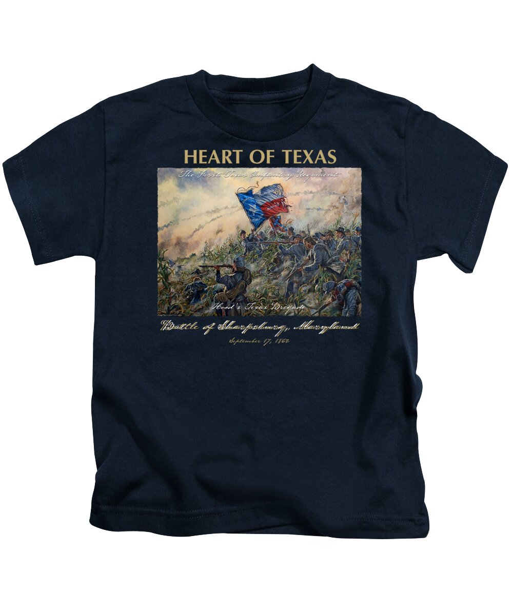Mark Kids T-Shirt featuring the painting Heart of Texas by Mark Maritato