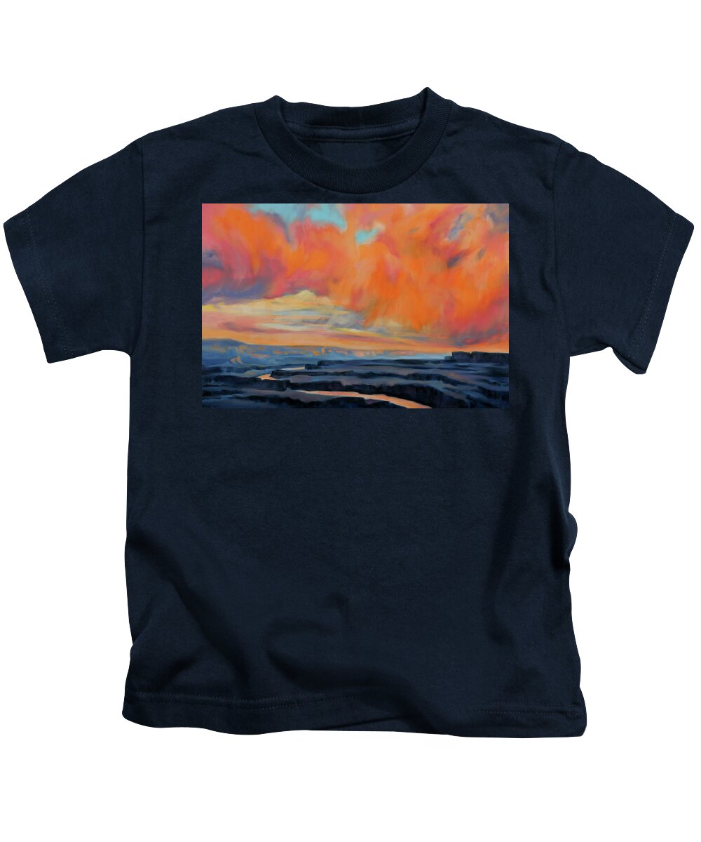 Clouds Kids T-Shirt featuring the painting In Heaven's Light by Sandi Snead