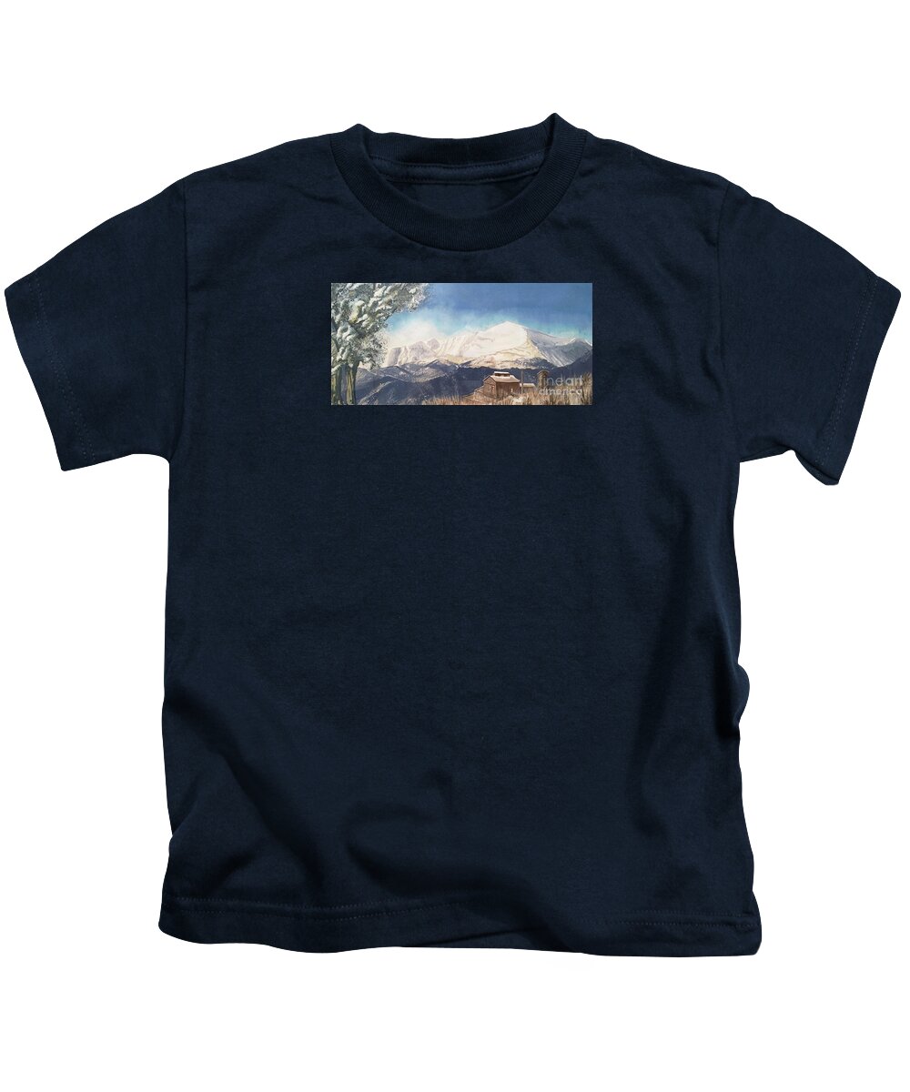 Mine Kids T-Shirt featuring the painting Isabella MIne, Colorado by Jacqueline Shuler